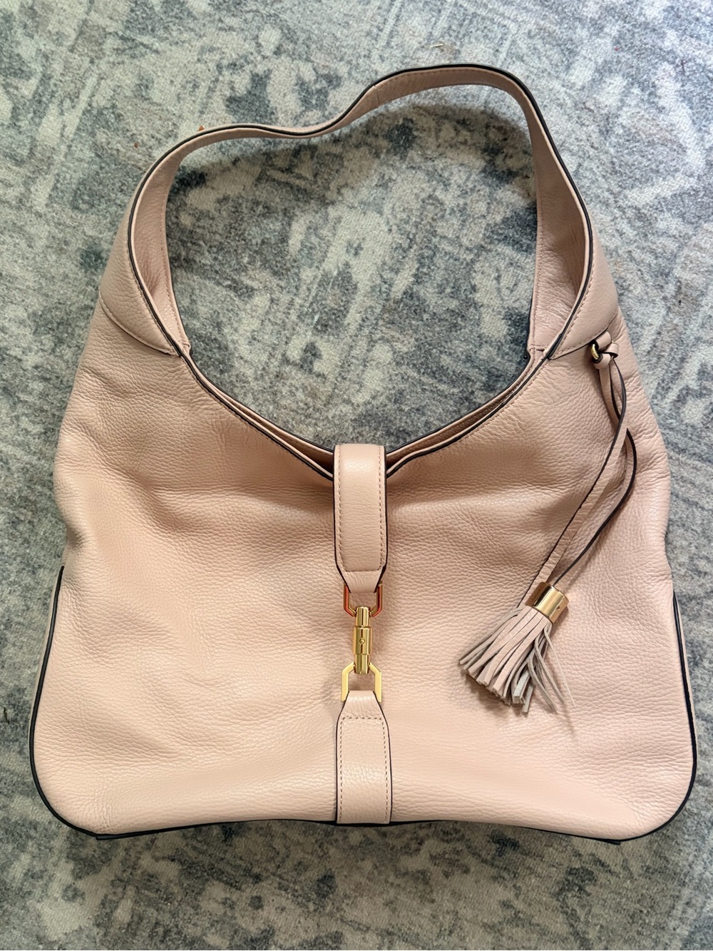 G.I.L.I. Soft Blush Pink Genuine Leather Shoulder Hobo Bag w/Tassel Detail NWOT